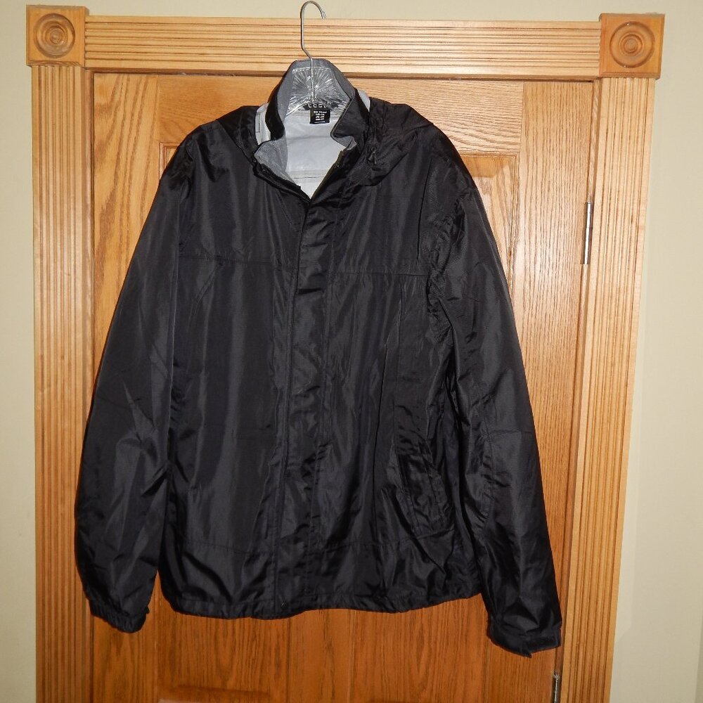 Men's Size XL Black TESLA Windbreaker Hooded Jacket